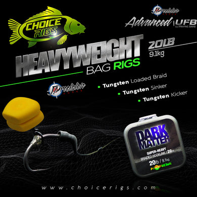 ⭐NEW UFB OPTION⭐ Heavy Weight Solid Bag Rigs with J Precision Hooks (x3)